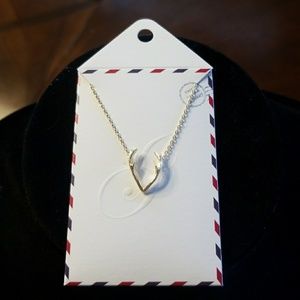 Gold deer antler necklace